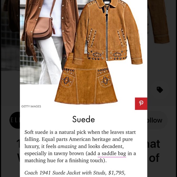 Coach lamb suede leather jacket with studs - Picture 2 of 11